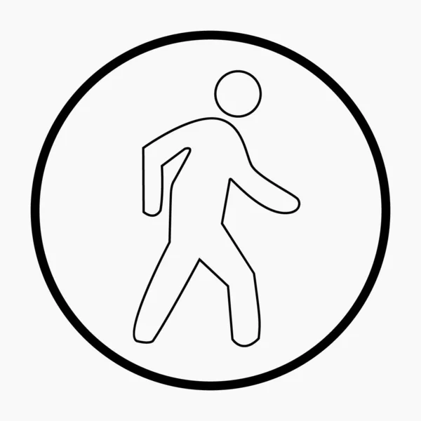 Пішохідний Символ Ізольовано Мінімальною Одноплоскою Лінійною Піктограмою Застосування Інфографіки Комерційна — стоковий вектор
