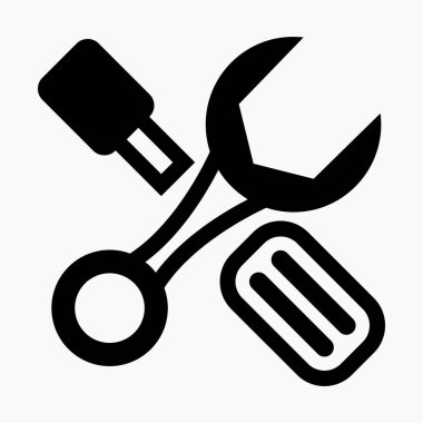 Beyaz arkaplanda yeni onarım hizmeti vektör çizgisi simgesi izole edildi.