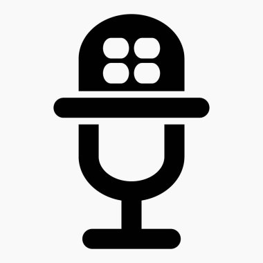 Yeni Mikrofon Simgesi Vektör Moda Tasarımı uygulama ve bilgi grafiği için tek bir düz doğrusal simge izole etti. Web siteleri ve mobil minimal düz tasarım için ticari satır vektör simgesi.