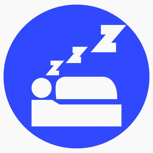Schlafsymbol Auf Einem Blauen Kreis Hotelzimmer Vektorsymbol — Stockvektor