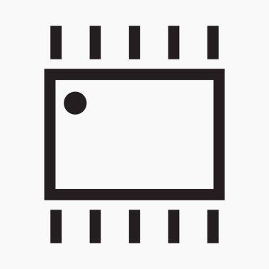 İşlemci simgesi. İnternetten. Veri aktarım oranı. Vektör simgesi.