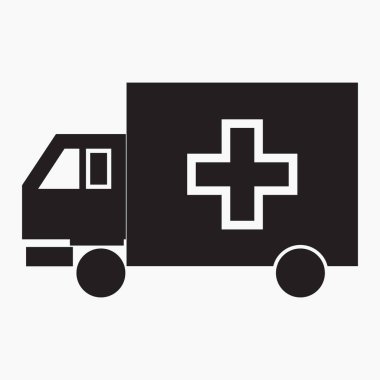Ambulans simgesi uygulama ve bilgi grafiği için minimal düz doğrusal simgeyi izole etti. Web siteleri ve mobil minimal düz tasarım için ticari satır vektör simgesi.