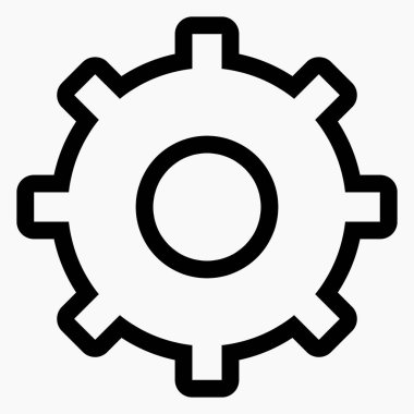 Yeni Siyah Ayarlar Simgesi. Vektör simgesi.