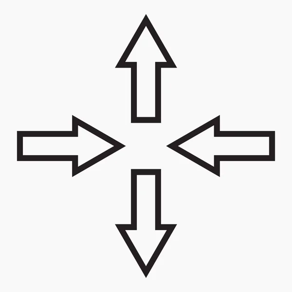 Icon Connection Arrows Movement Different Directions White Background Easy Selection — Stock vektor