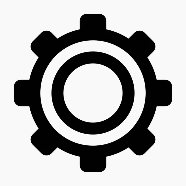 New Black Settings Icon Vector Icon — Vetor de Stock