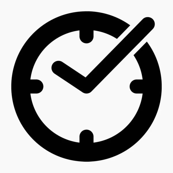 Check Mark Clock Icon Vector Isolated Minimal Single Flat Linear —  Vetores de Stock