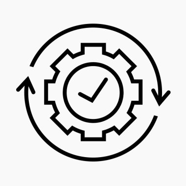 Vitesi kontrol et. Web siteleri ve mobil minimal düz tasarım için ticari satır vektör simgesi.