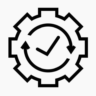 Tamam düğmesi olan ayar simgesini temizle. Vektör simgesi.