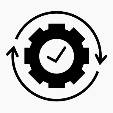 Yeni dişli kontrol simgesi. Web siteleri ve mobil minimal düz tasarım için ticari satır vektör simgesi.