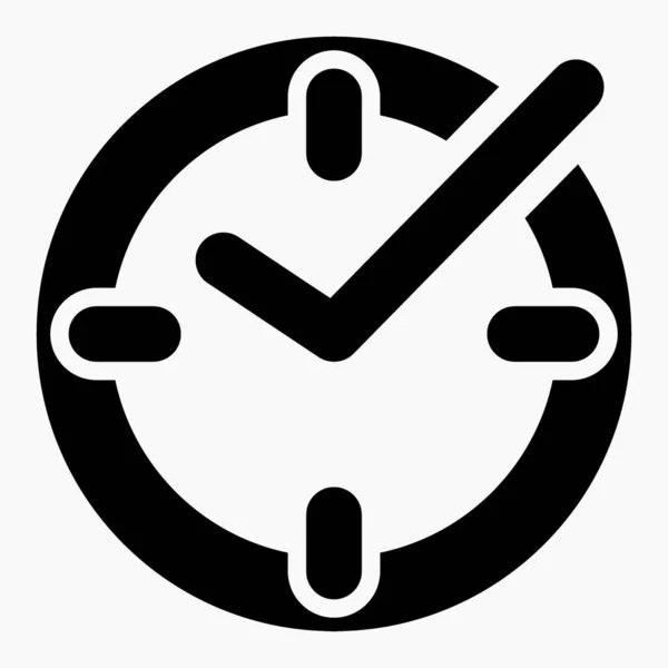 Check Mark Clock Isolated Minimal Single Flat Linear Icon Application — Vettoriale Stock