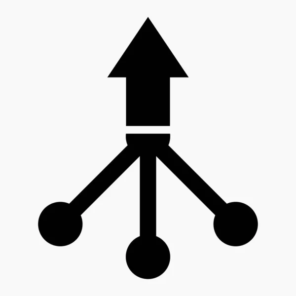 Значок Геометрической Формы Стрелка Шариками Иллюстрация Сетевого Подключения Значок Вектора — стоковый вектор