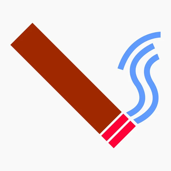 Symbol Smoking Cigarette Smoke Commercial Line Vector Icon Websites Mobile — ストックベクタ