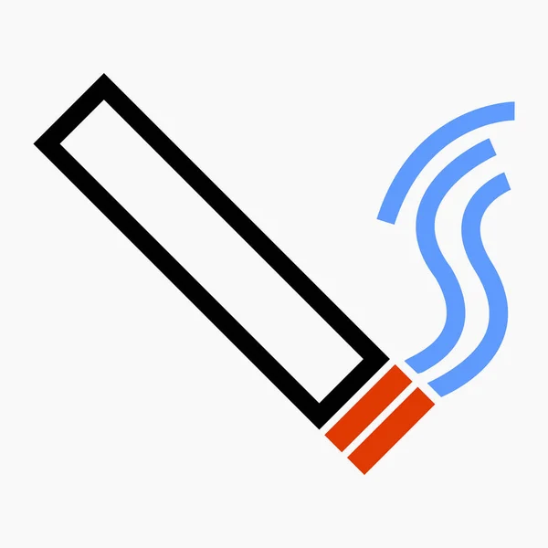 Simple Smoking Symbol Cigarette Smoke Commercial Line Vector Icon Websites — ストックベクタ