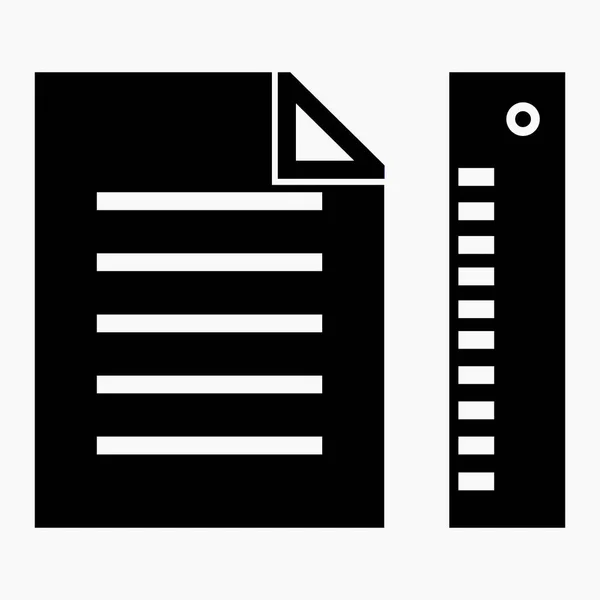 Project Icon Document Ruler List Ruler School Icon Calculation Icon — Stock vektor