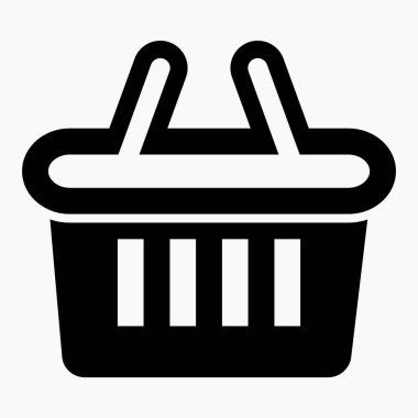 Alışveriş sepeti ikonu. İnternetteki ürün ikonu. Bir satın alma illüstrasyonu. Alışveriş Torbası. İsimleri kaydet. Vektör simgesi.