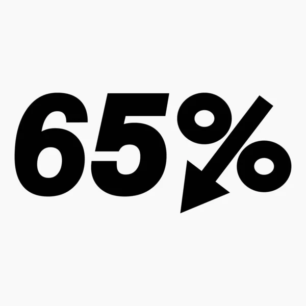 Percent Drop Icon Dark Price Drop Interest Rate Reduction Sell — Vector de stock