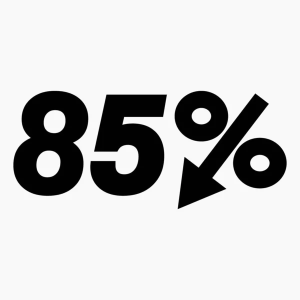 Percent Drop Icon Dark Price Drop Interest Rate Reduction Sell — Image vectorielle