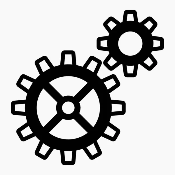 New Gear Setting Cog Icon Vector Illustration Commercial Line Vector — Stockvektor