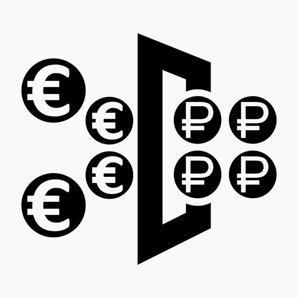Currency Exchange Icon Euro Exchange Icon Russian Rubles Quick Currency — Image vectorielle