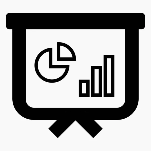 Presentation Icon Presentation Board Monitor Indicators Presentation Business Plan Summary — Stock Vector