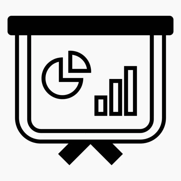 Presentation Icon Presentation Board Monitor Indicators Presentation Business Plan Summary — Stock Vector