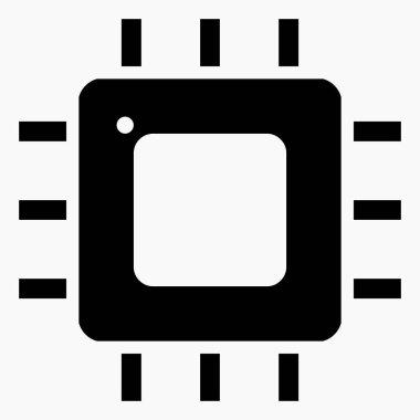 İşlemci simgesi. Çip Simgesi. Yeni Merkezi İşlem Birimi Simgesi. Web siteleri ve mobil minimal düz tasarım için ticari satır vektör simgesi.