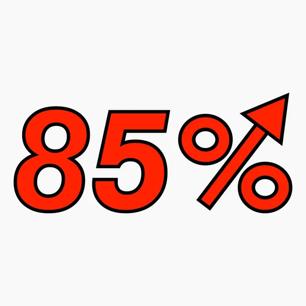 Red Figure Percent Increase Price Increase Icon Sales Profit Growth — Vector de stock