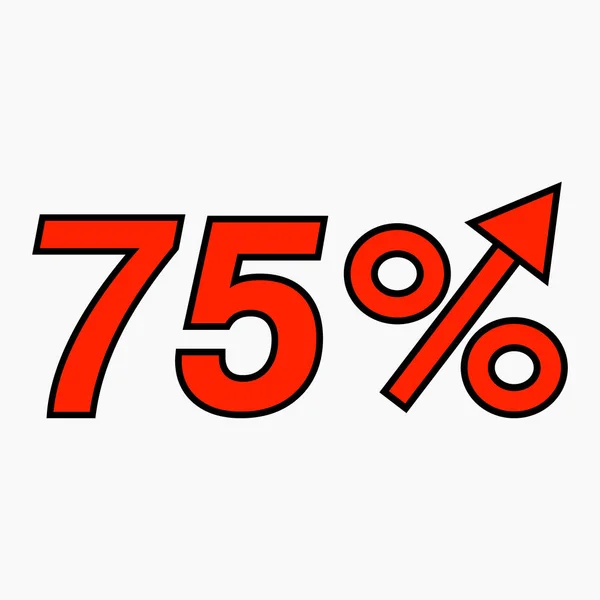 Red Figure Percent Increase Price Increase Icon Sales Profit Growth — Vector de stock