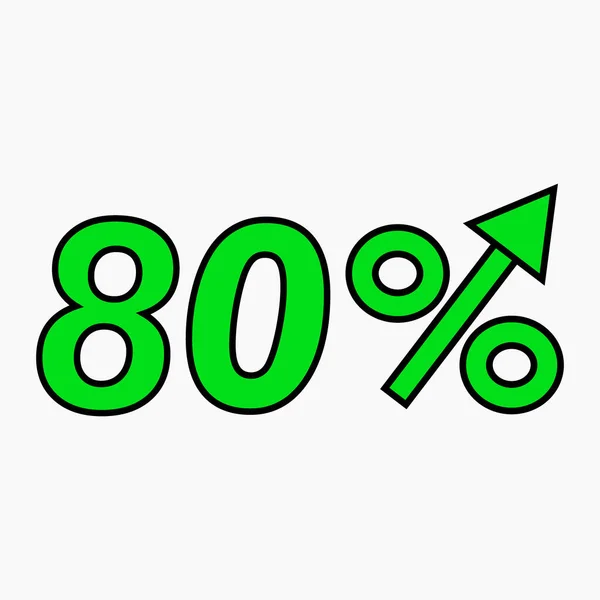 Green Figure Percent Increase Price Increase Icon Sales Profit Growth — Image vectorielle