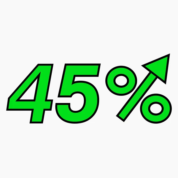 Green Figure Percent Increase Price Increase Icon Sales Profit Growth — Stockvektor