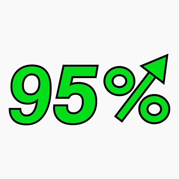 Green Figure Percent Increase Price Increase Icon Sales Profit Growth — Vector de stock