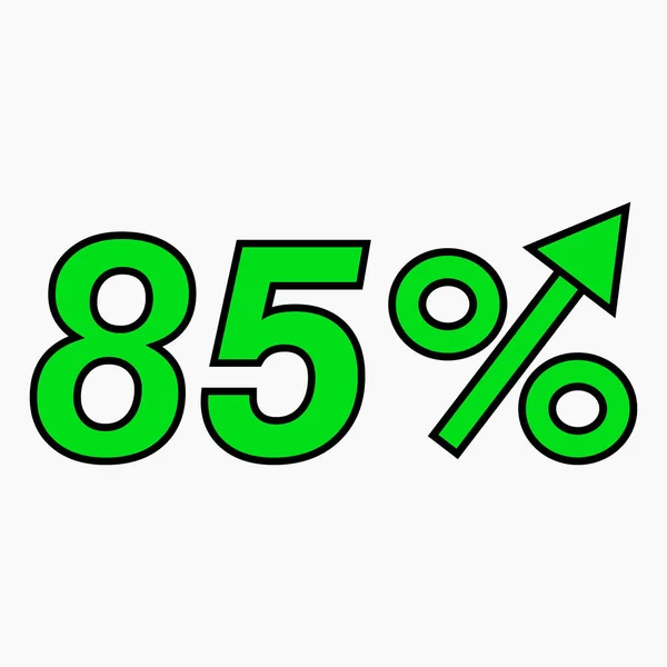 Green Figure Percent Increase Price Increase Icon Sales Profit Growth — Vettoriale Stock