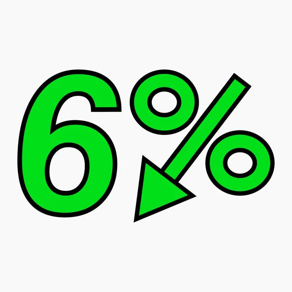 Percent Drop Green Icon Price Drop Interest Rate Reduction Stock —  Vetores de Stock