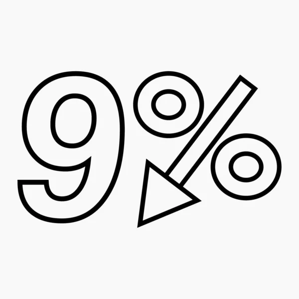 Percent Drop Dark Icon White Background Price Drop Interest Rate — Vector de stock