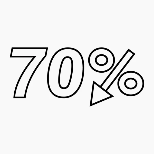 Percent Drop Dark Icon White Background Price Drop Interest Rate — Archivo Imágenes Vectoriales