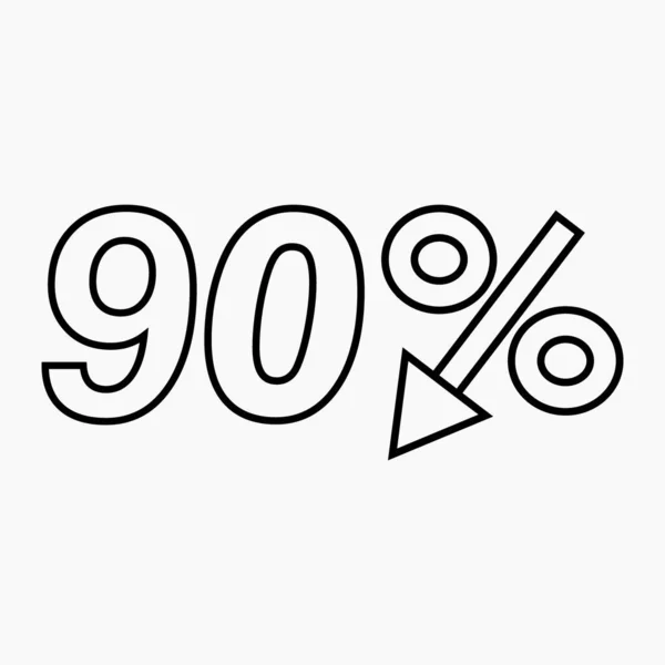 Percent Drop Dark Icon White Background Price Drop Interest Rate — Archivo Imágenes Vectoriales