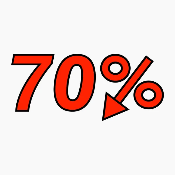 Percent Reduction Icon Red Price Drop Interest Rate Reduction Stock — Archivo Imágenes Vectoriales