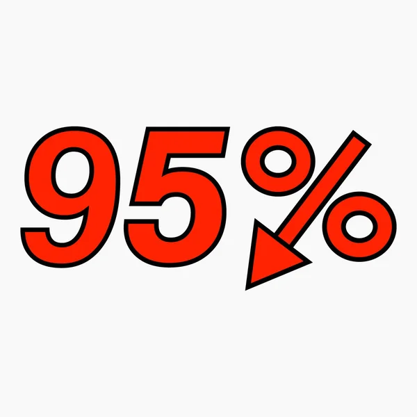 Percent Reduction Icon Red Price Drop Interest Rate Reduction Sell — Vettoriale Stock