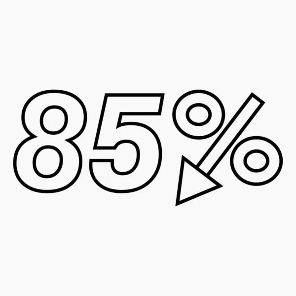 Percent Drop Dark Icon White Background Price Drop Interest Rate — Vettoriale Stock