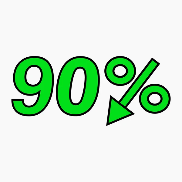Percent Drop Green Icon Price Drop Interest Rate Reduction Stock — Vector de stock