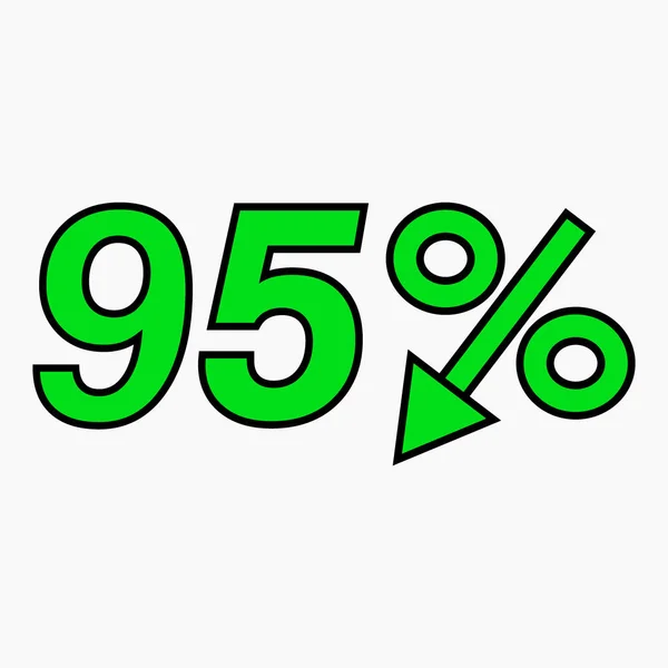 Percent Drop Green Icon Price Drop Interest Rate Reduction Stock — Image vectorielle