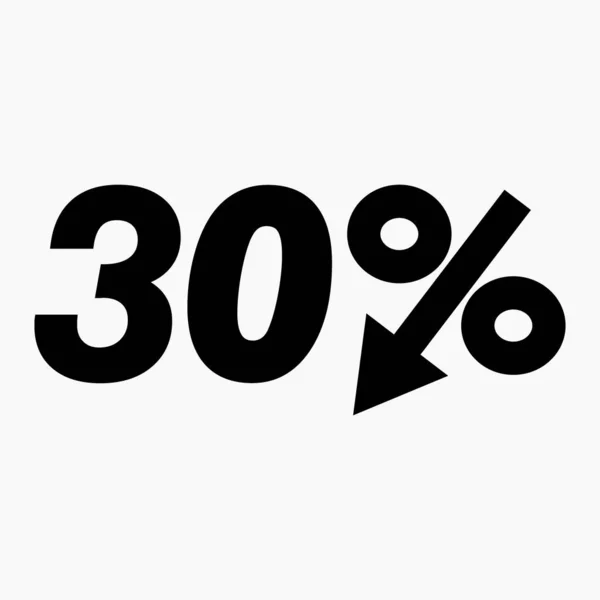 Percent Drop Icon Dark Price Drop Interest Rate Reduction Sell — Wektor stockowy