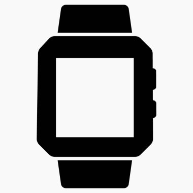 Akıllı saat ikonu. Dijital saat. Kol saati tasviri. Vektör simgesi. Web siteleri ve mobil minimal düz tasarım için ticari satır vektör simgesi.