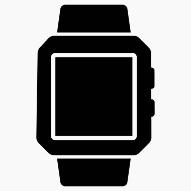 Akıllı saat ikonu. Dijital saat. Kol saati tasviri. Vektör simgesi. Web siteleri ve mobil minimal düz tasarım için ticari satır vektör simgesi.