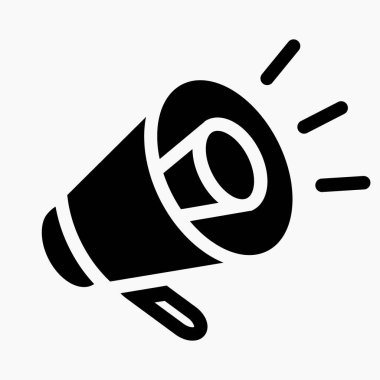 Yeni düz megafon çizim ikonu vektörü. Web siteleri ve mobil minimal düz tasarım için ticari satır vektör simgesi.