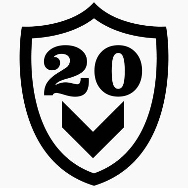 Koruma ikonu tamam. 20 gün garanti. 20 yıl koruma. Hizmet 20 yıl. 