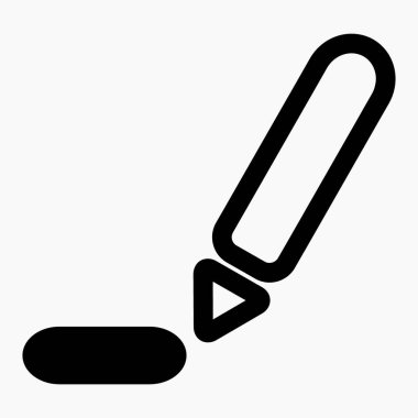 Kalem simgesi yazılıyor. Harf çizimi. El yazısı. Kalem. Vektör simgesi.