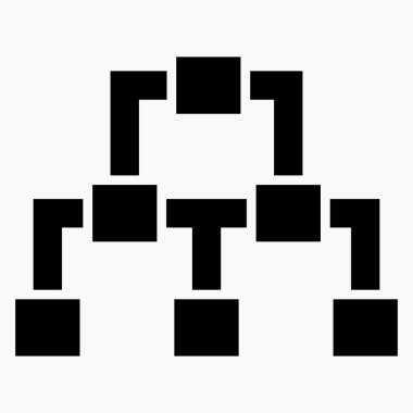 Bilgisayar ağı simgesi. Sosyal ağ. Yerel ağ. Bilgi bulutu. Sunucu grubu iletişimi. Vektör simgesi.