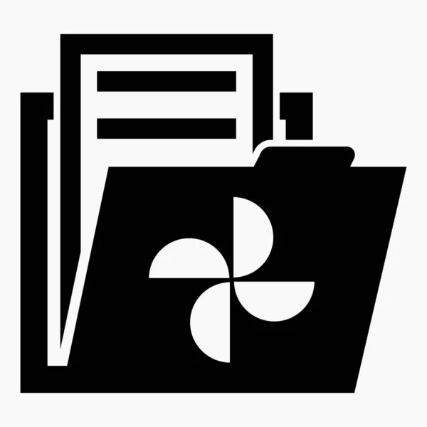 Folder Fan Icon Conditioning Documents Ventilation Premises Vector Icon — Stock Vector