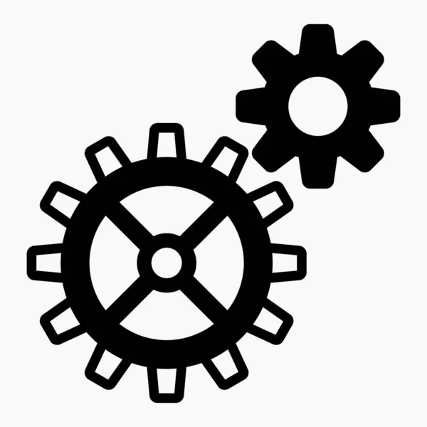 New Gear Setting Cog Icon Vector Illustration Commercial Line Vector — Stockvektor